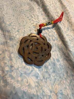 Vintage Handmade traditional nepharite  Flower Pendant with Decorative Cordi